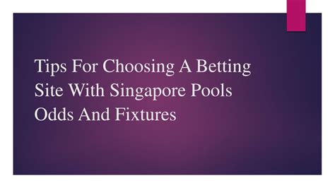 singaporepools odds|Betting online .